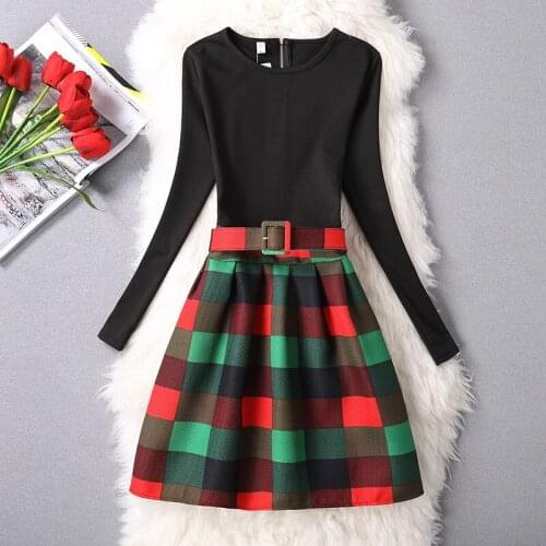 Mother Daughter Dresses Spring Autumn 2020 Matching Outfits Moms and Girls Clothes Long Sleeve Plaid Family Dress LWL1704