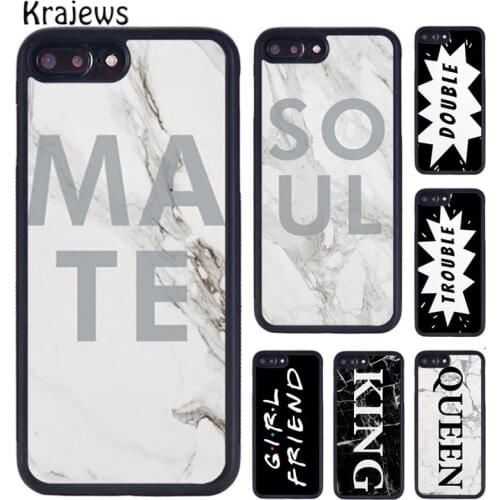 Krajews King Queen Best Friends BFF Matching Phone Case For iPhone X XR XS 11 12 Pro MAX 5 6 7 8 Plus Samsung S5 S6 S7 S8 S9 S10