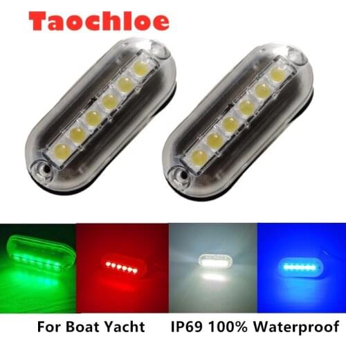2X 3W Boat Light Speedboat Red Blue Green White LED Underwater Fishing Boat Lights 12V Water Landscape Lighting IP68 Yacht Lamps
