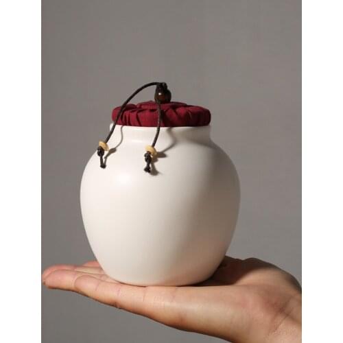 Portable Tea Cans White Cork Cover Ceramic Sealed Small Jars 70g Travel Creative Storage Mini Box Household