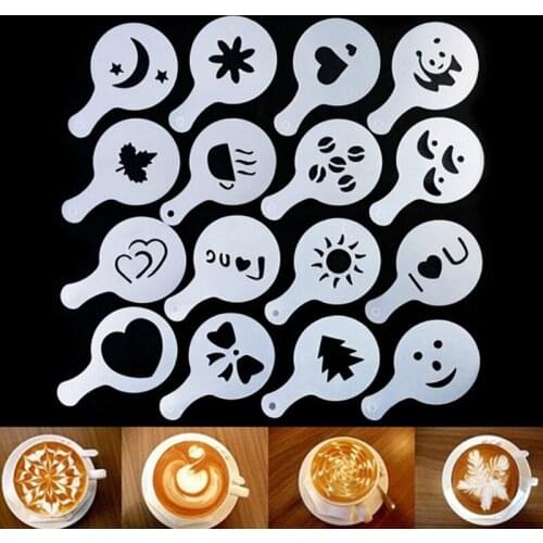 Easy Coffee Drawing Stencils Template Fancy Coffee Mat Decorating Stencils Kitchen Tools For Coffee Latte hot Chocolate A1