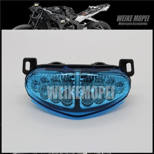 Blue LED Tail Lamp Taillight Turn Signal Lights Rear light Fit For Kawasaki Ninja650 ER-6N ER-6F 2009 2010