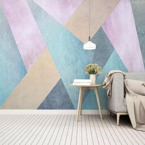 Nordic Minimalist Personality Abstract Geometric Square Tv Background Wall Paper Personality Art Wall Cloth Large Mural Living R