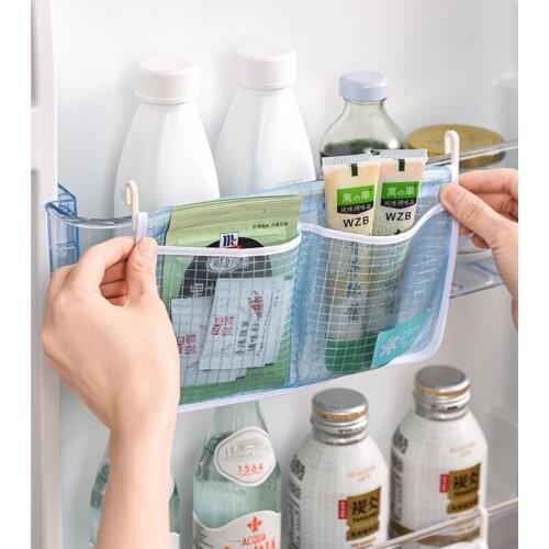 Refrigerator Storage Bag Food Storage Containers Hanging Kitchen Classification Storage Bag Double Layer Storage Hanging Bag