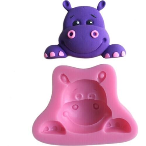 Super Cute Farm Milk Cow Hippo Shape Molds DIY Chocolate Sugarcraft Fondant Silicone Mould Gumpaste Tools Cake Decorations