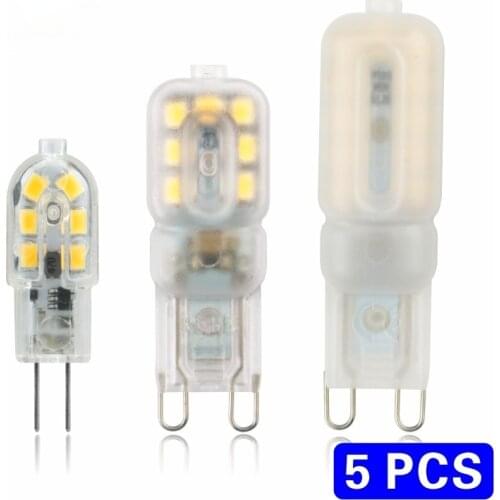 5pcs/lot LED Bulb 3W 5W G4 G9 Light Bulb AC 220V DC 12V LED Lamp SMD2835 Spotlight Chandelier Lighting Replace Halogen Lamps