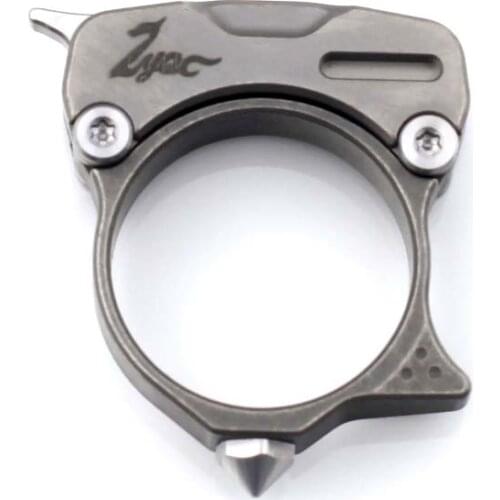 TC4 Titanium Finger Ring M390 Steel Folding Blade Knife EDC Tools Parcel Opener