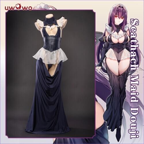 UWOWO Fate Grand Order/FGO Scathach Douji Ver. Maid Uniform Cosplay Costume Sexy Cosplay Dress