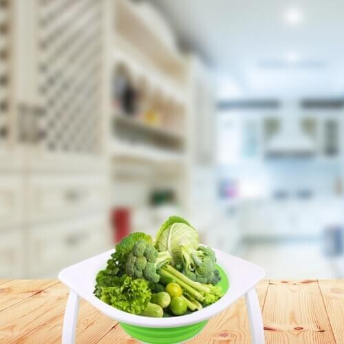 Retractable drain basket new folding fruit basket with feet household vegetable basket sink storage sink