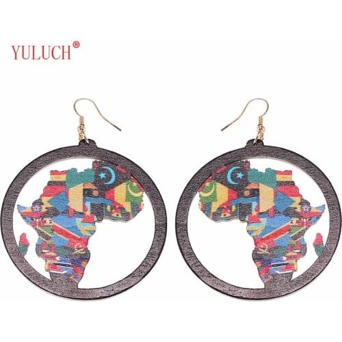 YULUCH Fashion Simple African Map Shape Drop Earrings for Women Art Jewelry for Party Girl Special Gift elegant accessories M04
