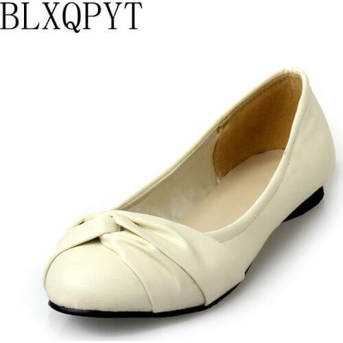 2017 Sale New Creepers Large Size 34-43 Women Fashion Shoes Shallow Flats Spring Female Ballet Metal Round Toe Solid Casual H09