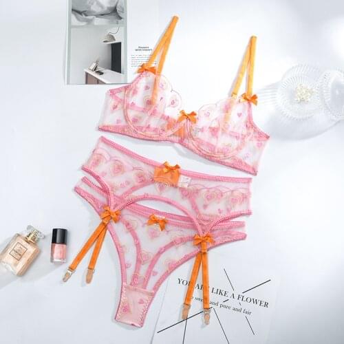 Sexy Lingerie Exotic Sets Transparent Bra Sensual Lingerie Woman 3 Piece Sets Women Lace Erotic Lingerie Underwear Set