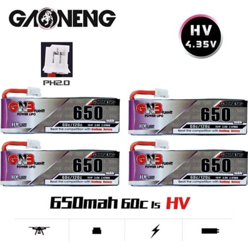 1-5PCS GNB Max 120C HV Lipo battery 1S 650mAh 3.8V 60C/120C with PH2.0 Plug for Tinyhawk Snapper7 E010 M80S Tiny7 Beta85 Drone