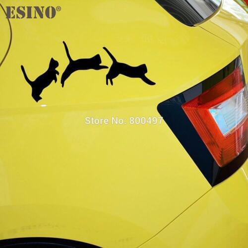 10 x Newest Creative Car Styling Funny Cartoon Lovely Cats Jumping Combination Car Whole Body Stickers Decal Vinyl