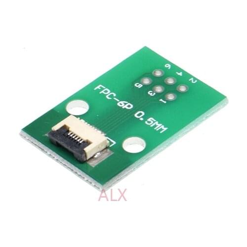 2PCS FPC-6PIN CABLE PITCH 0.5MM TO DIP PITCH 2.54MM SMT adapter PCB BOARD FFC 6P FPC 6Pin connector WIRE TO DIP6 Converter