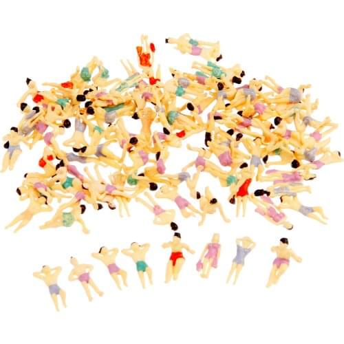 20Pcs 1:150 Scale Painted Model Beach People Figures for Model Building Park Layout Landscape Children Toys