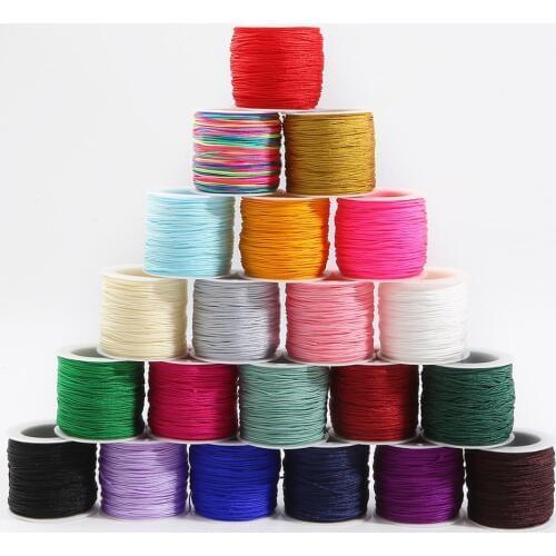 50Meters/lot 0.8 mm Nylon Cord Thread Chinese Knot Macrame Cord Bracelet Braided String DIY Tassels Beading String Thread