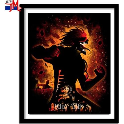 Full Drill Diamond Painting "Attack-Titan" Cartoon Fantasy Character Picture Rhinestone 5D Diamond Embroidery Cross Stitch Decor