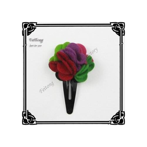 Free shipping! 50pcs/lot Cute Felt Flower Hair Clips For Kid Hair Accessory
