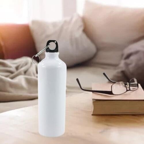 400/500/600/750ml White Blank Sublimation Water Bottle with Carabiner Aluminum Outdoor Sport Kettle for Heat Press Print