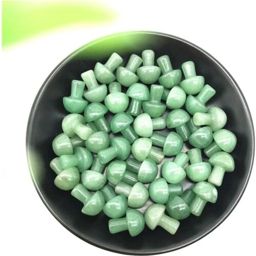 1/2Pcs Lovely Natural Aventurine Mushroom Shaped Polished Stone Decor Healing Gift Natural Stones and Minerals