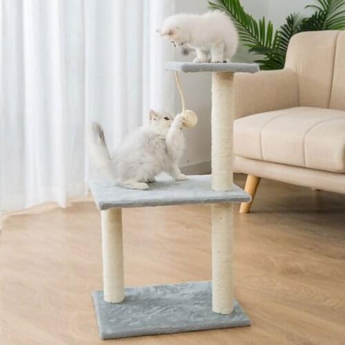 Small Apartment Cat Tree Cat Climbing Frame Cat Scratcher Cat Litter Cat Tree Toys For Cats One Sisal Cat Scratching Post Solid