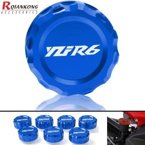 Motorcycle Rear Brake Fluid Reservoir Cover Cap Aluminum Cylinder Reservoir Cover For YAMAHA YZFR6 2006 2007 2008 2009 2010-2014