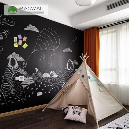 Magnetic double-layer writing board 1.2*1.5m nail free install blackboard wet erase chalkboard wallpapers