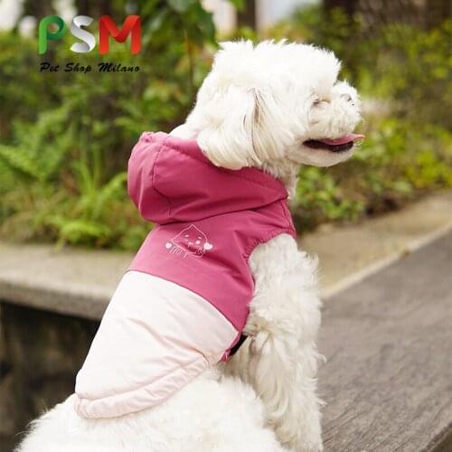 Fashion Pet Dog Clothes Cotton Color Matching Vest Thickened Autumn Winter Dog Vest Warm Hoodie Puppy Dog Clothing