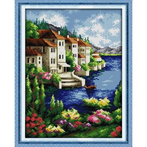 Beautiful Landscape Pattern Cross Stitch Kit 11CT 14CT Needlework Traditional Embroidery Kit Crafts Home Kit Decorative Painting