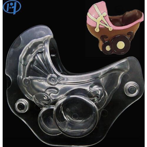 NEW 3D Baby Carriage Chocolate Mold Candy Sugar Paste Molds Cake Decorating Tools for Home Baking Cake Mold Kitchen Accessories