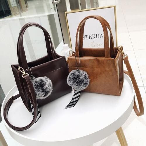 2019 New Women Shoulder Bag Women Bag Faux Leather Satchel Cross Body Tote Handbag Black Solid Handbag Purse Shoulder A2-02