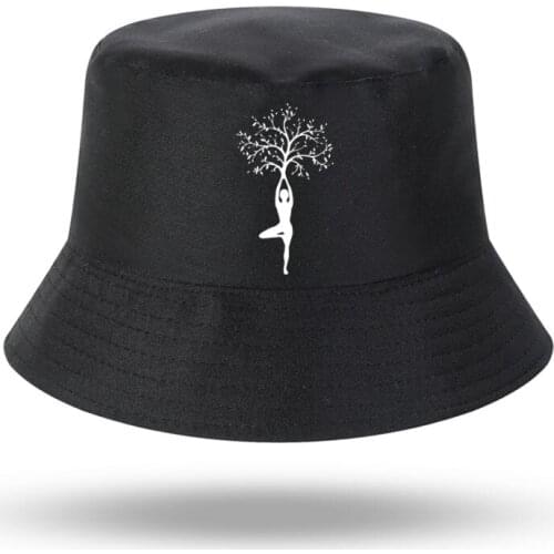 Summer New Lady Tree Print Men Women Bucket Hat Outdoor Panama Fishing Cap Fisherman Hat Women Harajuku Fishing Hat