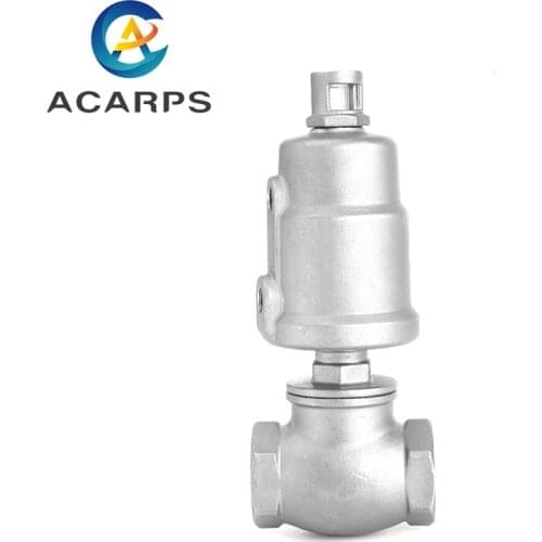 1/2" All Stainless Steel T Type Pneumatic Threaded Globe Valve Pneumatic Angle Seat Valve Water Valve Waist Drum Valve
