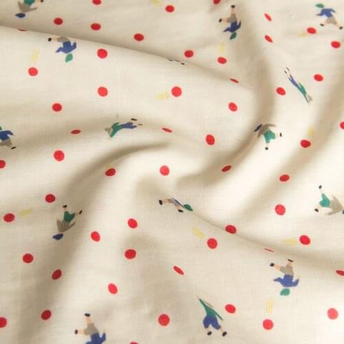 Half-Meter Japanese kokka Double Gauze Cotton Fabric Muddy Works Dots A