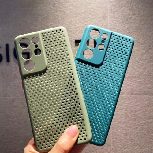 Silicone Cell Phone Case For Samsung S21 Ultra S20 Plus A51 A71 A41 A31 A21S A11 A01 A10S A50 A70 Hollow Heat Dissipation Cover