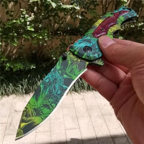 Fold Knife 7cr13mov Blade 58HRC Handle Knives Slicing Fruit Knives for Camping Hunting Survival Outdoor Activities Mens Gift