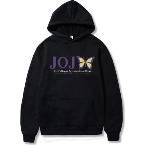 Jojo Bizarre Adventure Hoodies Men Funny Cartoon Print Pullover Harajuku Ulzzang Long Sleeve Tops Unisex
