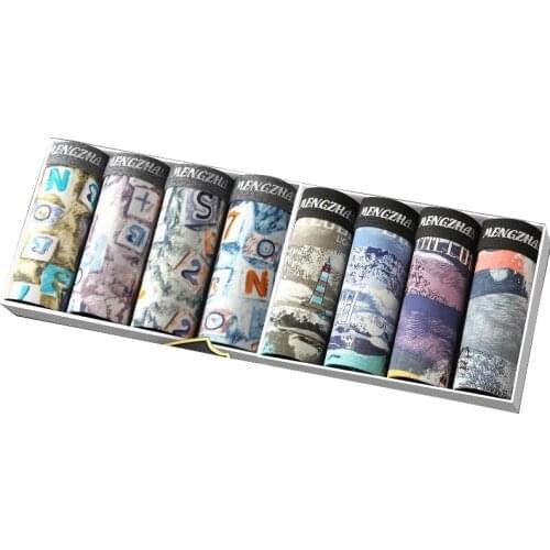 8Pcs/Lot Mens Underwear Men Boxer Shorts Modal Sexy Cueca Boxers Mens Panties Breathable Sexy Comfort Male Underpants L-4XL