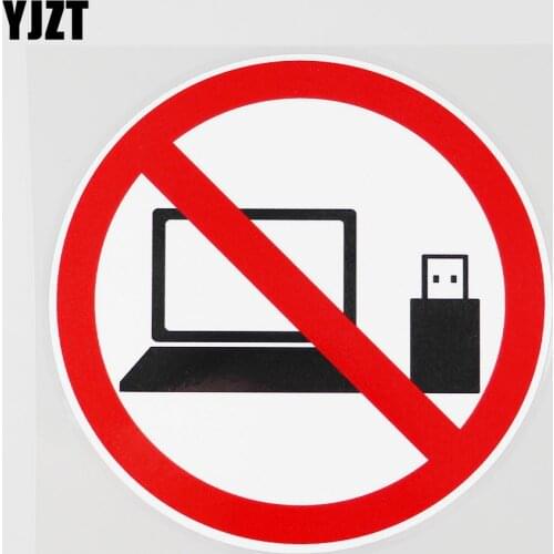 YJZT 12.1CMX12.1CM Do Not Use Computer PVC Decal Car Sticker Warning Signs 11B-0133