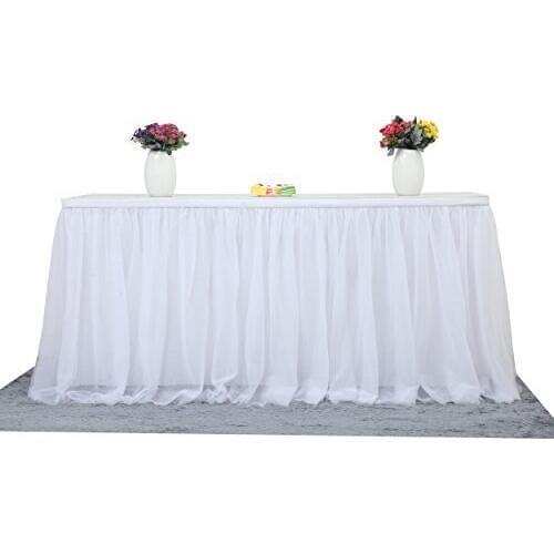5 Colors Solid Tutu Skirt tulleTableware Wedding Birthday Party Festive Table Cloth Favordd Square Table Skirt