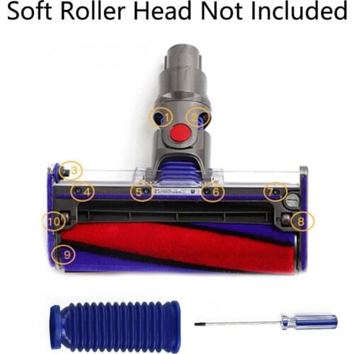Replacement Suitable For Dyson V6 V7 V8 V10 V11 DC74 Vacuum Cleaner Parts Soft Velvet Roller Suction Blue Hose