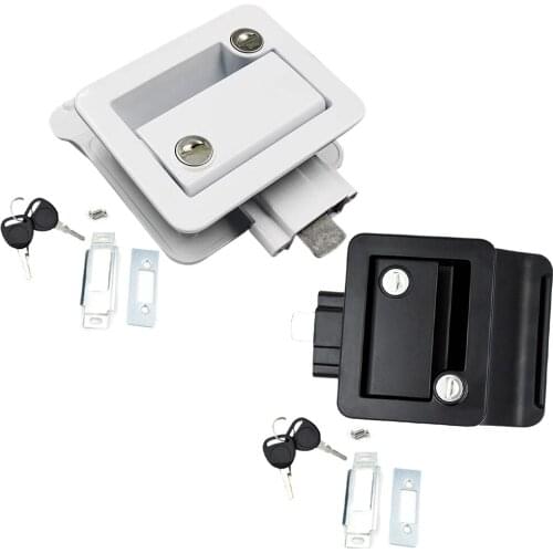 Zinc Alloy Paddle Entry Door Lock Latch with 2pcs Keys Handle Knob Deadbolt Horse Travel Trailer Cargo
