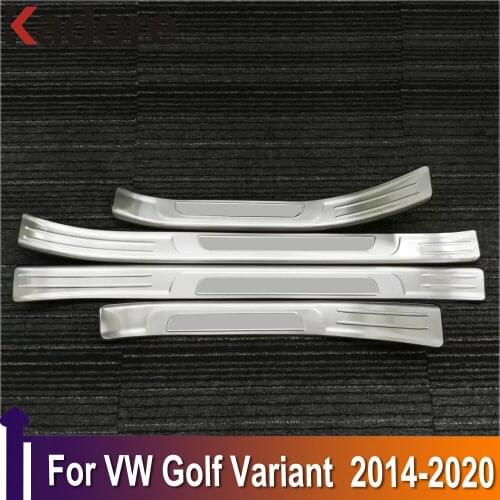 For Volkswagen Golf Variant 2014-2018 2019 2020 Stainless Steel Side Outer Door Sill Scuff Plate Protector trim Car Accessories
