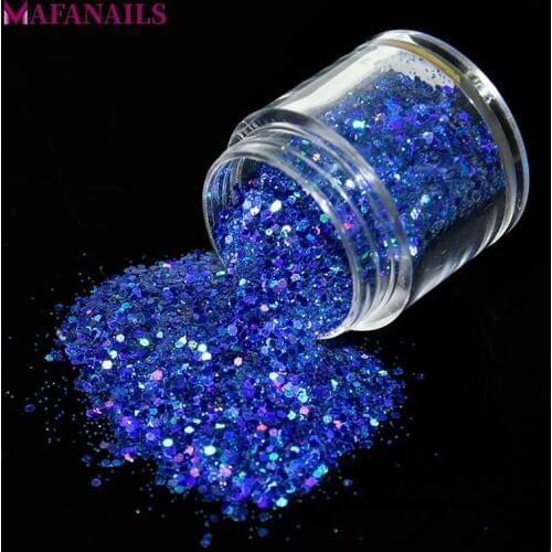 1Pc Shiny Laser Nail Glitter Flakes 10ML Mix Hexagon Paillette Sequins Powder Dust Holographic Nail Art Manicure Decoration MA01