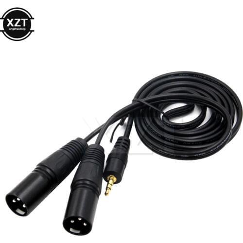 1PCS NEW 3.5mm to XLR double male to famale Swiss 3.5 audio XLR cable mixer balanced for microphone DXM512 signal adapter cable