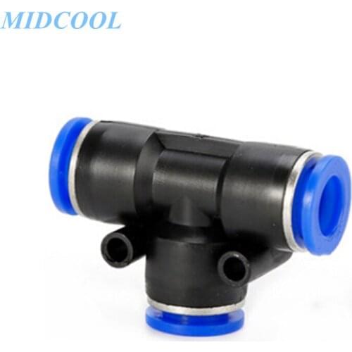 10pcs One-Touch Fitting PE Series PE4 PE6 PE8 PE10 PE12 Tube-tube Type Union Tee