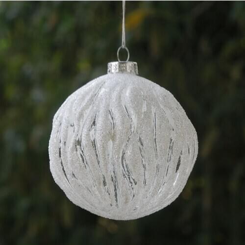 16pcs/pack Diameter=8cm Wave Powder Glass Christmas Ball Transparent Glass Globe School Window Wedding Decoration Christmas Day