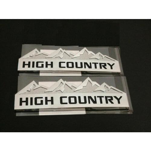 2pcs 3D Metal Chrome High Country Car Trunk Fender Emblems Badge Decal Sticker