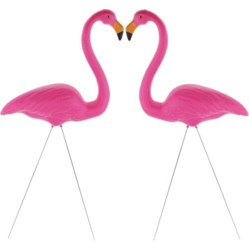 Pack of 2, Large Pink Flamingo Yard Ornament, Flamingo Lawn Ornaments, Flamingo Garden Yard Stakes